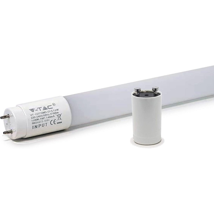 Світлодіодна трубка 150 см, нейтральний білий (4000 K), 2100 люмен, T8, G13-20W (замінює 58W), включно зі стартером, люмінесцентна лампа LED-TUBE з неоновою трубкою, 10 шт.