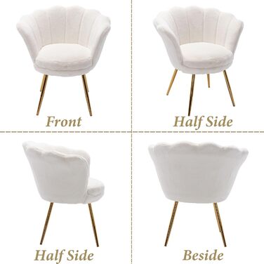 Крісло для вітальні з плюшевої тканини, крісло для туалетного столика із золотою основою, м&39яка оббивка з квітковим візерунком, крісло-гойдалка, крісло-реклайнер для вітальні/спальні, білий колір