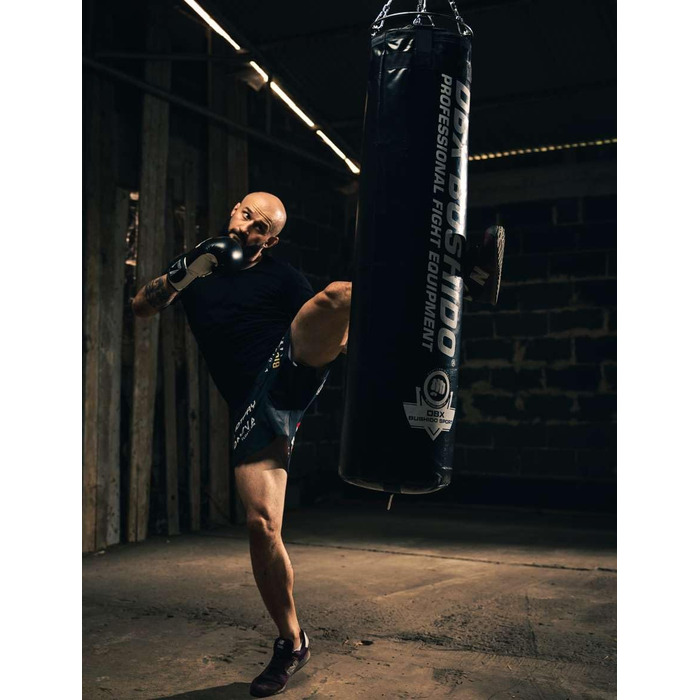 Боксерський мішок DBX BUSHIDO SPORT з наповнювачем 60 кг - без наповнювача - тренування з боксу, кікбоксингу, ММА, муай-тай та інших бойових мистецтв, чорний з наповнювачем