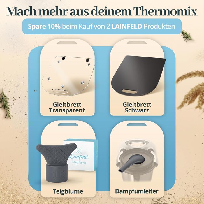 Розсувна дошка LAINFELD для Thermomix TM6 TM5 Чорне акрилове скло преміум класу Переміщення без зусиль без пошкодження ваг Роликова дошка Глайдер матовий чорний