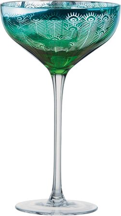 Келихи для шампанського Peacock Glass, різнокольорові Модерн, 51186pk2