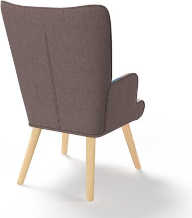 Скандинавське крісло Ivar з різнокольоровою тканиною для печворку