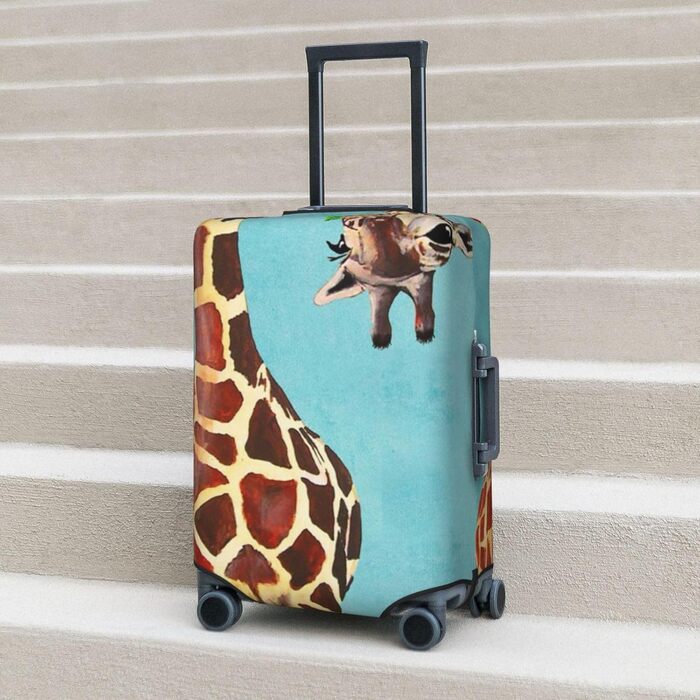 Чохол для валізи Весела Жирафа, міцний захист для багажу, підходить для валіз розміром 45.7 - 81.3 см, Чорний, Великий