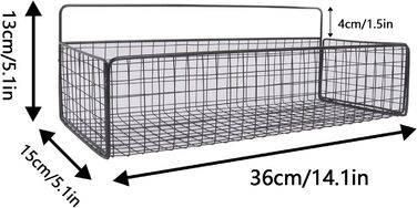 Настінний кошик для зберігання, 2 шт., чорні металеві дротяні кошики для зберігання, без свердління, встановлення, кошик для ванної кімнати, невеликі кошики для шаф, комори, шафок