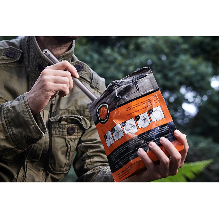 Мм, найдовший титановий кухоль-спорк з довгою ручкою та титановою ложкою, довгий кухоль-спорк та довга чаша-ложка поліровані для приємного відчуття гладкості в роті, постачається з водонепроникним тканинним чохлом., 245