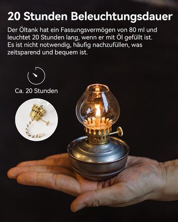 Вінтажна гасова лампа Thous Winds, міні-гасова лампа Luminara, маленькі настільні ліхтарі, ретро-декор, гасова лампа для аварійного освітлення, для приміщень, дому, саду, кемпінгу - латунь