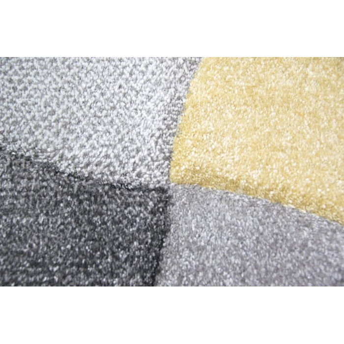 Дизайнерський килим для вітальні килим з коротким ворсом краплі гірчиці жовтий сірий крем розмір 200 x 290 см