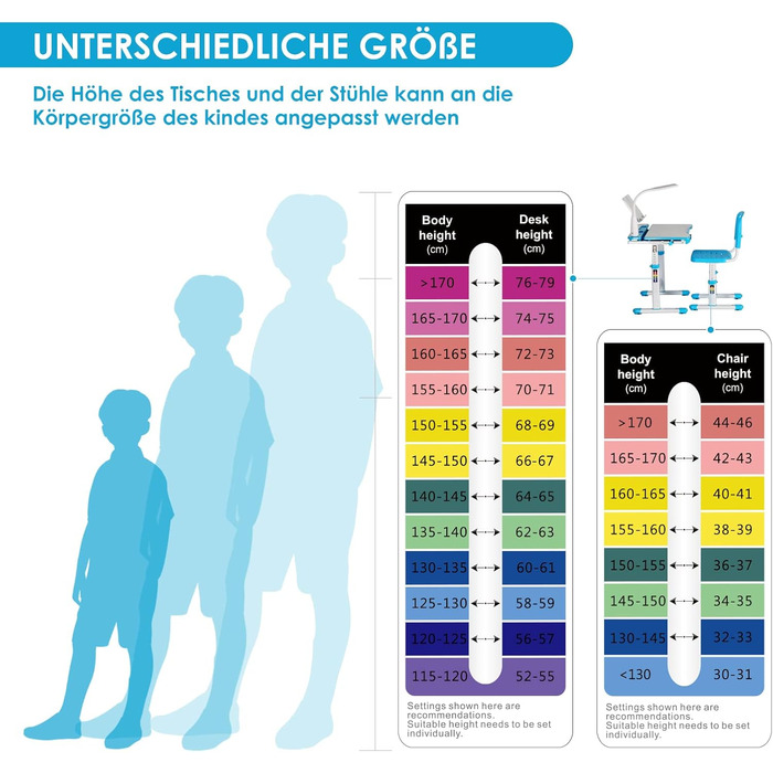 Дитяча парта JOYLDIAS регульована по висоті, шкільна парта молодіжна з лампою, дитяча парта зі стільцем і шухлядою вкл. безкоштовн