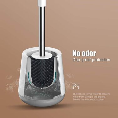 Щітка для унітазу силіконова з піддоном для крапель, тримач щітки для унітазу проти крапель, щітка для унітазу вентильована сушка