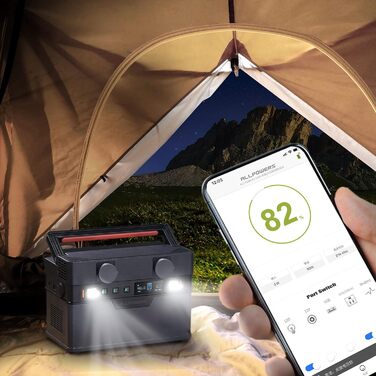 Портативна електростанція ALLPOWERS S700, високопродуктивний сонячний генератор на 606 Втгод, мобільне накопичувач енергії з генераторами потужністю 700 Вт (пікова потужність 1400 Вт) для вечірок на свіжому повітрі, подорожей, кемпінгу та автофургонів S70