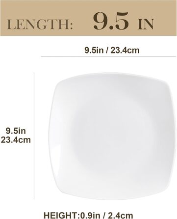 Серія Julia, Набір тарілок на 6 персон Сучасна, Біла порцелянова обідня тарілка з 6 предметів, Маленька обідня тарілка 24,8 см Обі