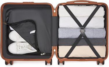 Маленька легка валіза KONO з твердої оболонки 16 дюймів з ABSPC та кодовим замком, ручна поклажа на 4 колесах для Ryanair та easyJet, 45x35x20 см, кремово-білий колір