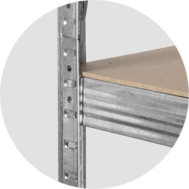 Металевий стелаж, стелаж для зберігання - полиця для зберігання та організації речей у складських приміщеннях, підвалах, гаражах, підсобних приміщеннях - виготовлений з металу та МДФ-плити - до 540 кг, розмір 150 x 75 x 30 см