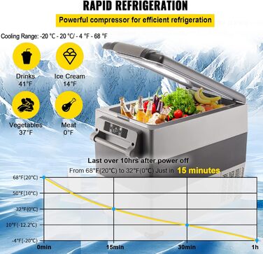 Портативний прохолодний ящик 55 л автомобільний холодильник 220 В міні-холодильник електрична морозильна камера невелика морозильн