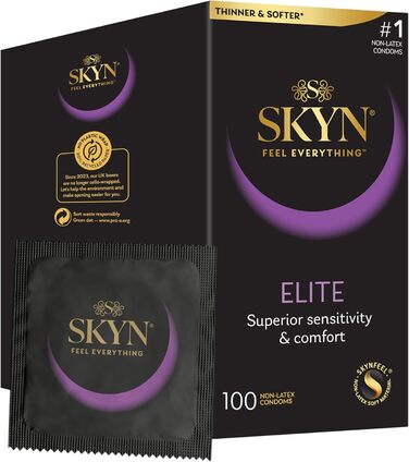 Презервативи SKYN Elite, ультратонкі, без латексу, 53 мм, 100 шт
