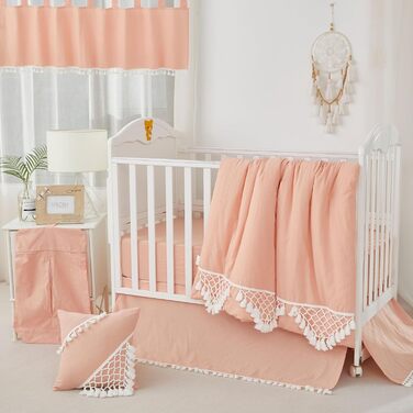 Гендерно-нейтральний комплект постільної білизни для дитячого ліжечка в стилі бохо-богема, для дівчаток, хлопчиків, дитяче ліжечко