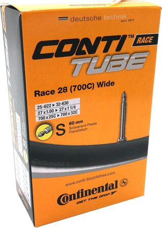 Комплект камер Continental Race 28 (700x25-32c) з вентилем Presta 60 мм