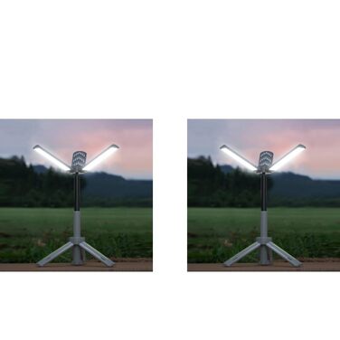 Ліхтар для кемпінгу з 2 шт., регульованою підставкою-штативом, телескопічним ліхтарем з акумулятором ємністю 8000 мАг, портативним ліхтариком для використання у відключення електроенергії, кемпінгу, походів, риболовлі, подорожей та надзвичайних ситуацій (