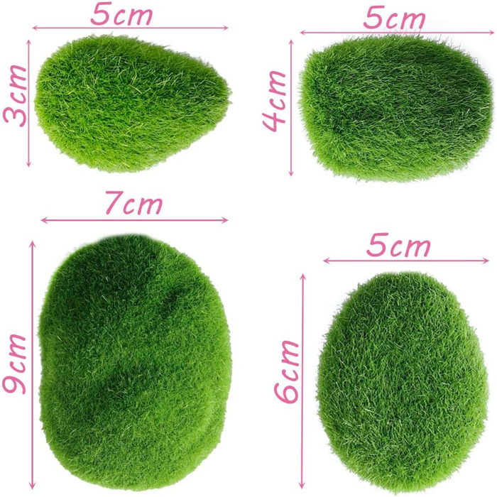 Кулі зі штучного моху Кульки зі штучного моху Кульки із зеленого моху Декоративний мох зі штучного моху Камені з моху Кулі з моху Прикраса для дизайну інтерєру, 40 шт., Ball Moss