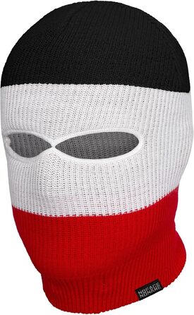 Шапка/Балаклава PGWEAR Troublemaker Чорно-біло-червона Шапка-маска Балаклава Ультрас Лижні Хулігани