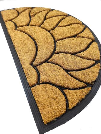 Килимок BaWoTec преміум-класу з кокосу, надзвичайно товстий, килимок для дверей, мотив полум&39я, напівкруглий
