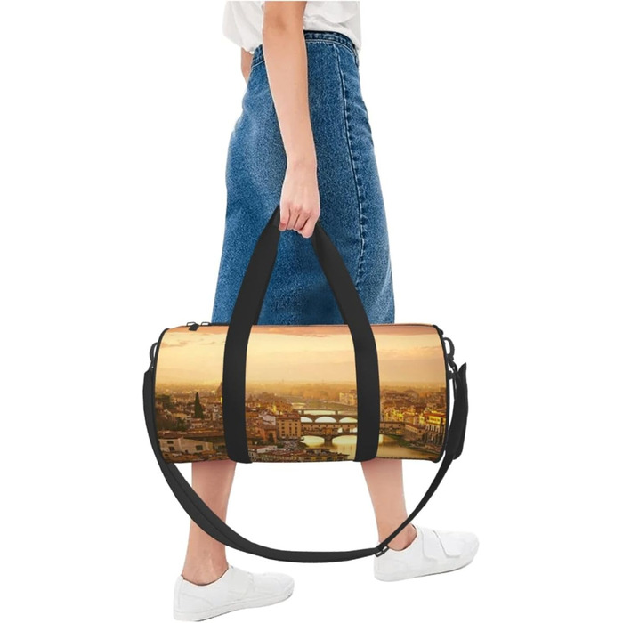 Спортивна сумка для подорожей Захід сонця, чорна, універсальний розмір