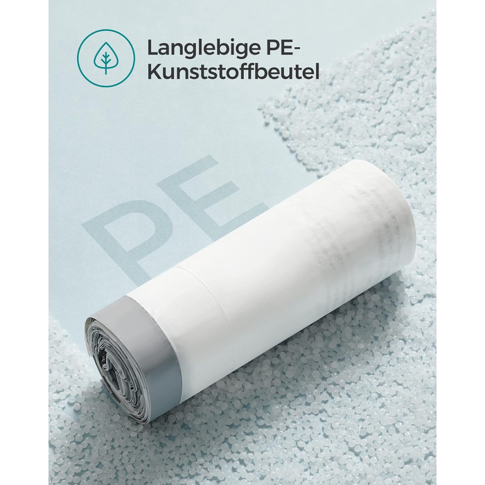 Міцні пакети для сміття SONGMICS зі шнурком, для 20-літрових баків, попередньо відсортовані, код 020A01, 3 рулони, всього 120 пакетів, білі KRB020A03 Упаковка пакетів 40 шт. (3 упаковки)