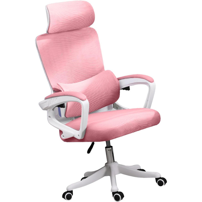 Ігрове крісло KIMISS з поперековою опорою, ергономічне крісло, багатофункціональне підйомне крісло для дому, навчання, офісу, комп&39ютерних ігор (РОЖЕВЕ)