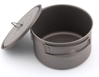 Ультралегка чашка для кемпінгу TOAKS Pure Titanium Cup з кришкою та складною ручкою, сірого кольору