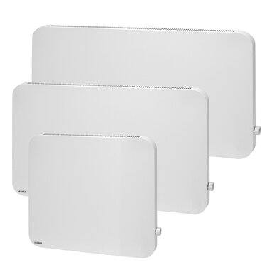 Інфрачервоний гібридний обігрівач VASNER Konvi Plus Електричний обігрівач з термостатом, 600-1200 Вт, гібридний інфрачервоний обігрівач, білий колір із закругленими кутами, настінний, 3-річна гарантія, німецька карбонова технологія (900 Вт)