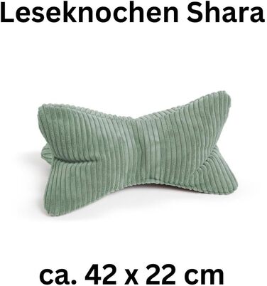 Подушка для читання MAGMA у формі кістки Shara ергономічної форми вельветова смугаста (шавлія)