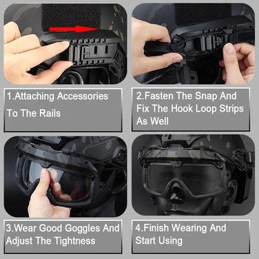 Тактичні шоломи TS TAC-SKY Fast, зовнішні відкидні, захисні окуляри унісекс для використання на відкритому повітрі, стрільби, страйкболу, пейнтболу CS(T)