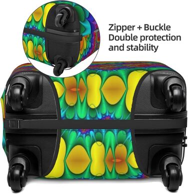 Чохол для валізи Райдужний тай-дай - червоний принт, еластичний захист від подряпин та пилу, чорний, розмір 85