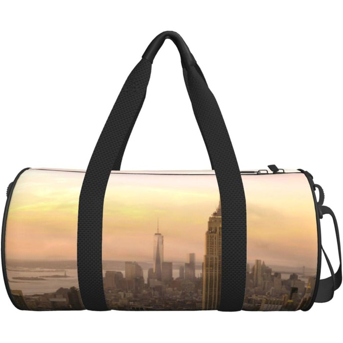 Велика спортивна сумка-мішок для подорожей Емпайр Стейт Білдінг, міцна та об'ємна, чорного кольору, універсальний розмір