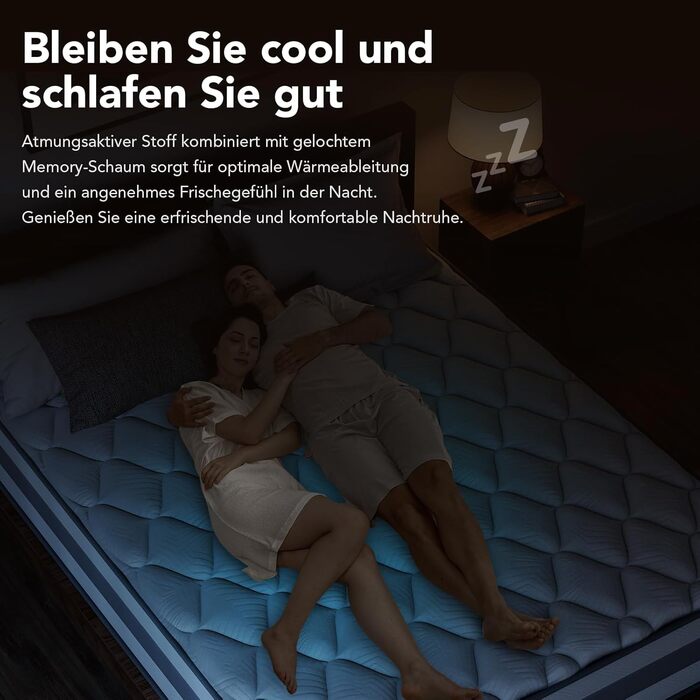 Матрац 180x200 см, висота 25 см, 7-зонний пружинний матрац кишенькової форми, ортопедичний пружинний матрац із шаром піни з ефектом пам&39яті, рівень жорсткості H3/H4, сертифікований Oeko-Tex та CertiPUR-US, 180x200x25 см