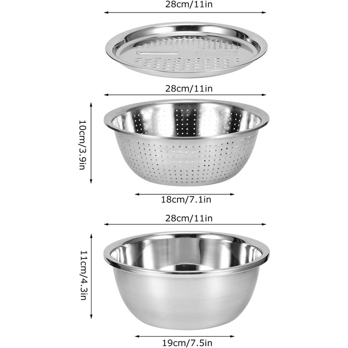 Чаша для кухонної терки, злив з нержавіючої сталі, терка для овочів, для кухонного начиння, ситечко для миття рису, багатофункціональний