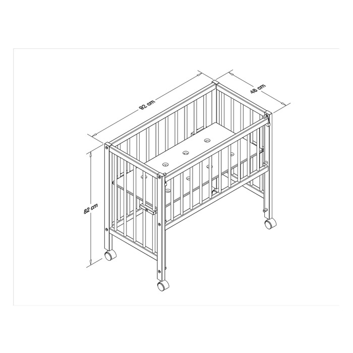 Дитяче ліжечко tiSsi Side-by-Side, натуральний колір, бежевий