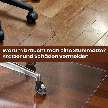 Захисний килимок для підлоги COSYLAND для офісних стільців, напівпрозорий, 90x120 см 90x120 см прозорий