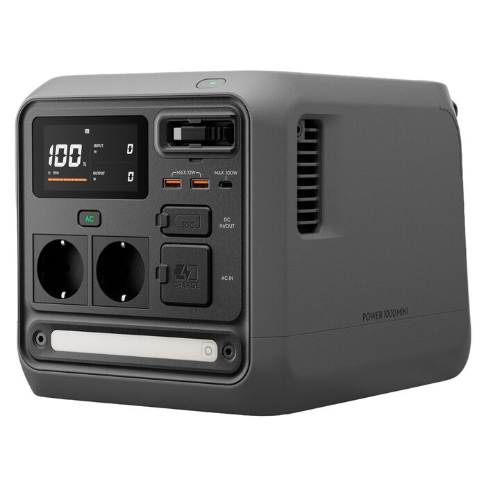 Портативна зарядна станція DJI Power 1000 Mini, LFP-акумулятор 1008 Втгод, чорна