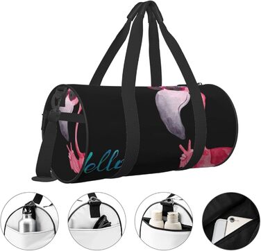 Дорожня сумка-циліндр Hello Glasses Flamingo, спортивна сумка для чоловіків та жінок, сумка-мішок, спортивна дорожня сумка