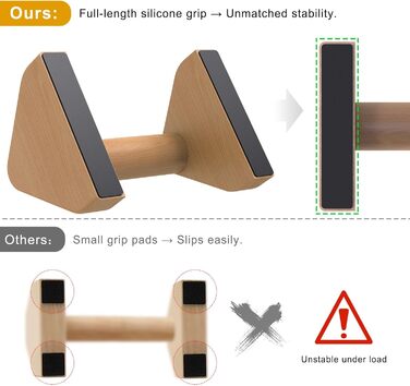 Дерев&39яні перекладини для віджимань Kipika 4-дюймові ручки для віджимань з бука для використання на підлозі, нековзка гумова основа, трикутні стійки для віджимань, домашнє фітнес-обладнання, ідеально підходить для віджимань, L-подібних положень, силових