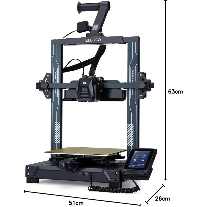 Принтер, висока швидкість до 500 мм/с, 121-точкове автоматичне вирівнювання ложа, двошвидкісний прямий екструдер 300 , розмір друк