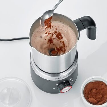 Піноутворювач для молока SEVERIN, електричний піноутворювач для молока з ємністю для молока з нержавіючої сталі, піноутворювач для