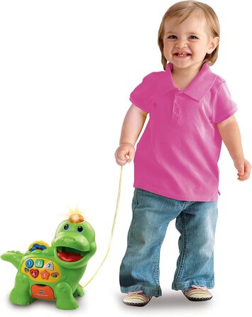 Динозавр, що говорить, для годування та навчання, з піснями, кнопками та вікториною - для дітей віком 12-36 місяців, різнокольоров