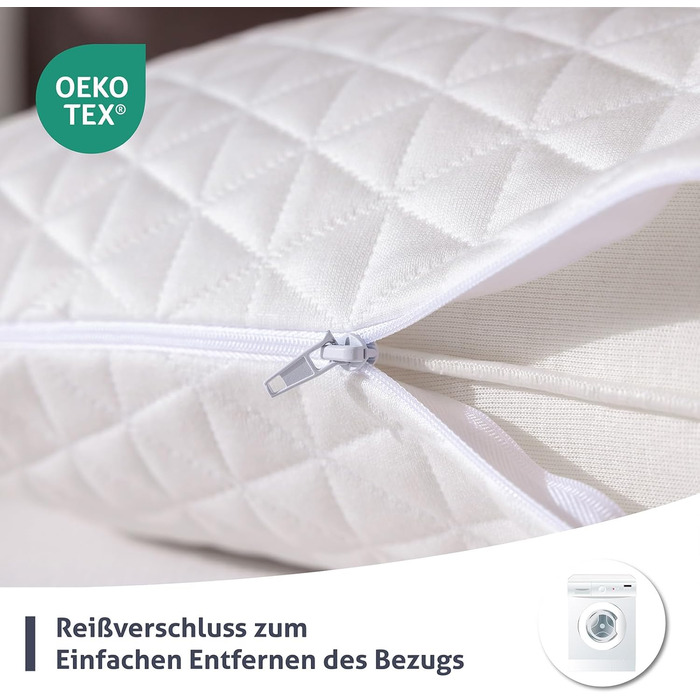 Подушка EGO Home з піни з ефектом пам&39яті 40x80 см з подрібненою піною з ефектом пам&39яті - Дихаюча, ергономічна подушка для підтримки шиї для сну на боці, спині та животі - Сертифіковано Oeko-Tex - Чохол, який можна прати 80x40 см