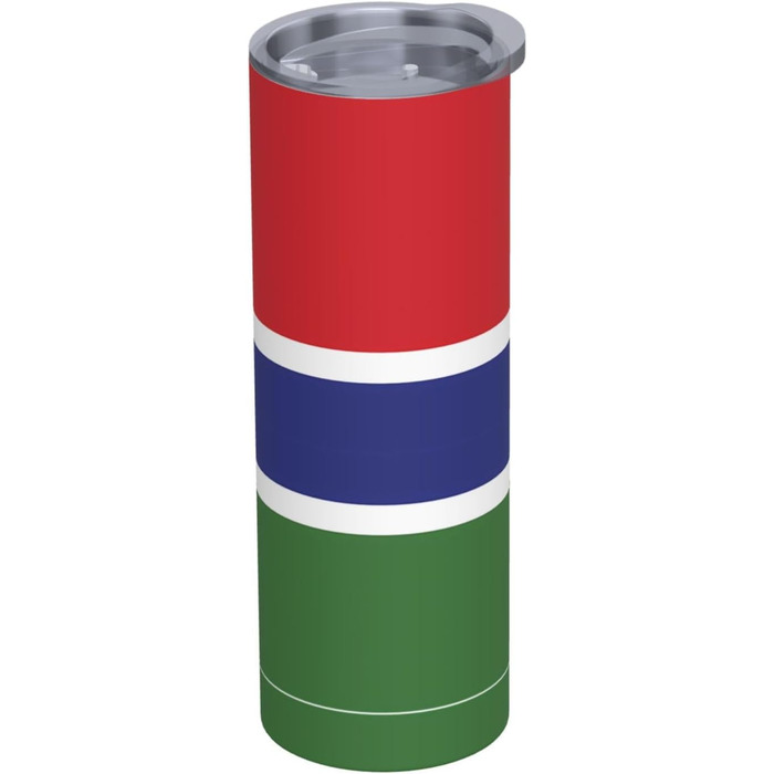 Кухоль з прямою трубочкою, дизайн прапор Гамбії, дорожній кухоль з принтом, підходить для кемпінгу, офісу та дому, 590 мл