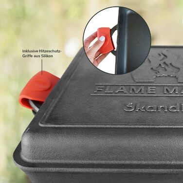 Голландська піч Flame Master Square 10.6 л квадратна, чавунна каструля для приготування їжі, коробка-форма, запечена, без ніжок, т