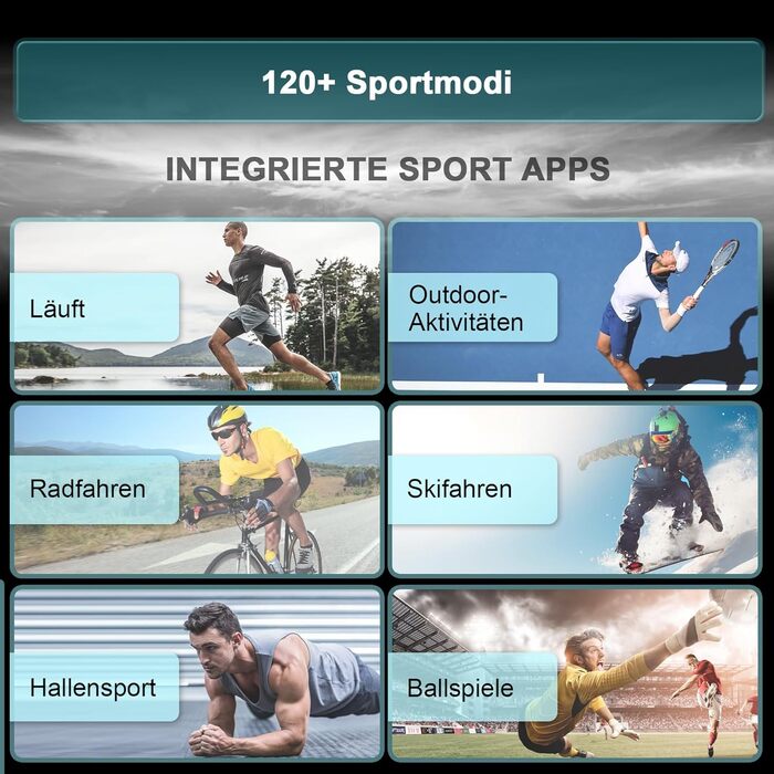 Розумний годинник IOWODO для чоловіків 100 днів роботи від батареї та підсвічування Bluetooth-дзвінки Водонепроникність IP68 та компас Сенсорний екран 1,45 дюйма Понад 100 спортивних режимів Аналіз серцевого ритму та сну Для Android/iOS, чорний