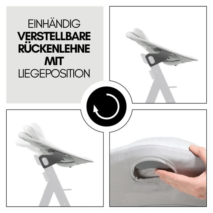 Дитячий дерев'яний стільчик для годування від народження з функцією нахилу - додаткове плоске кріплення для новонароджених та баво