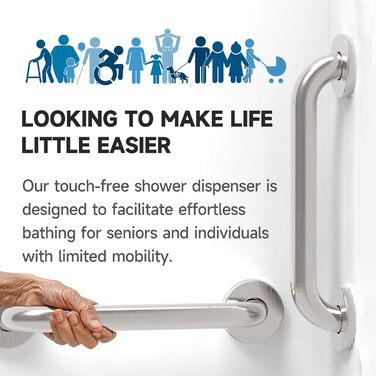 Дозатор мила для душу для ванної кімнати, автоматичний дозатор мила 3 x 320 мл для настінного кріплення, пластиковий дозатор мила